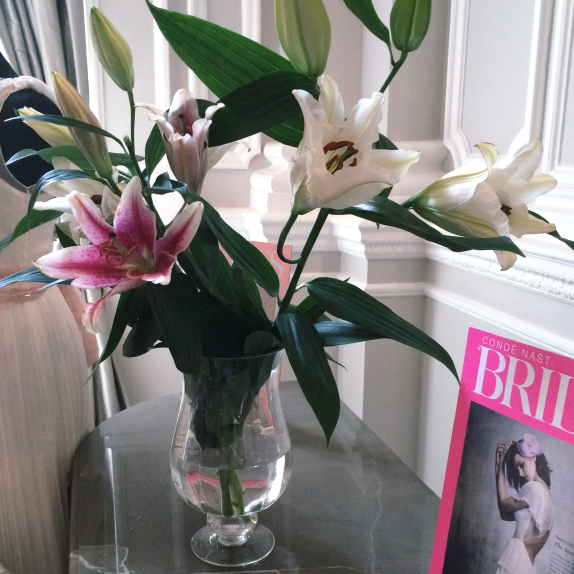 An exquisite evening at the Corinthia Hotel : Catwalk of top designer wedding dresses London Wedding Flowers