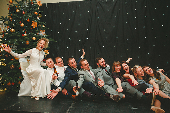 Winter Wedding Bride Wears Vintage Inspired Dress christmas-wedding-dress