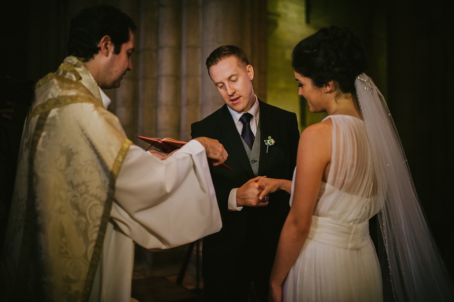 One Wedding Dress Two Looks : A Destination Summer Wedding In Portugal church-wedding-veil-vows