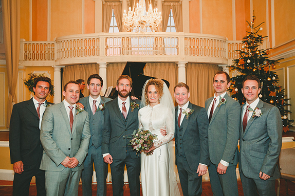 Winter Wedding Bride Wears Vintage Inspired Dress high-end-wedding-dress