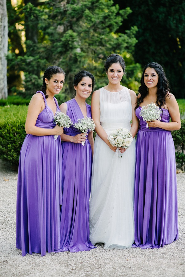 One Wedding Dress Two Looks : A Destination Summer Wedding In Portugal lilac-lavender-brides-maids-dress