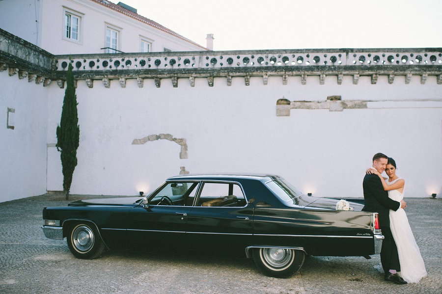One Wedding Dress Two Looks : A Destination Summer Wedding In Portugal wedding-vintage-car