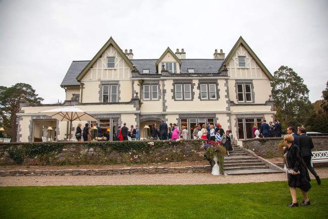 Bride Wears Simple Wedding Dress To Romantic Seaside Nuptials In Ireland Dromquinna-Manor-Kenmare-Bay