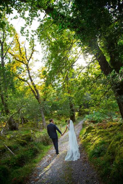 Bride Wears Simple Wedding Dress To Romantic Seaside Nuptials In Ireland wedding-woods-ireland-Killarney