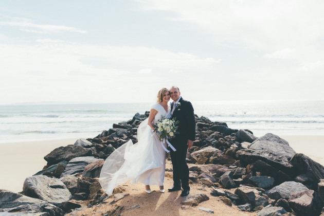 Sleek Bespoke Silk Dress For A Destination Beach Wedding australia real beach wedding
