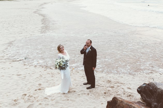 Sleek Bespoke Silk Dress For A Destination Beach Wedding beach wedding Noosa queensland