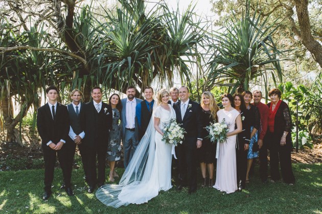 Sleek Bespoke Silk Dress For A Destination Beach Wedding church lenght wedding veil