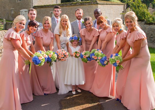 pink-bridesmaids-dresses-wedding-party