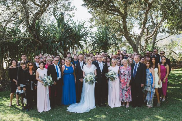 Sleek Bespoke Silk Dress For A Destination Beach Wedding real wedding family picture