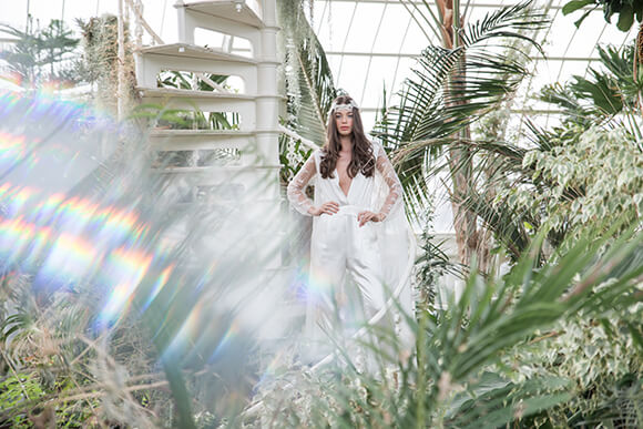 Organic silk Sanyukta Shrestha Middlemist Jumpsuit with Cape