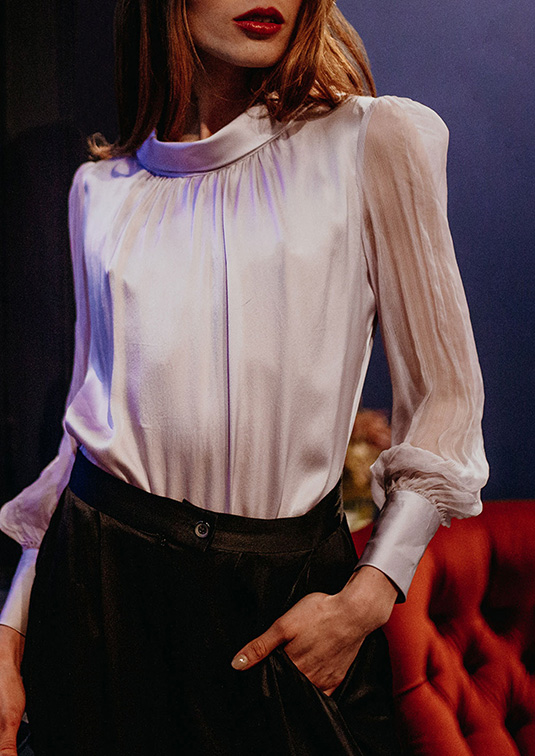 Lavender silk top Clearance